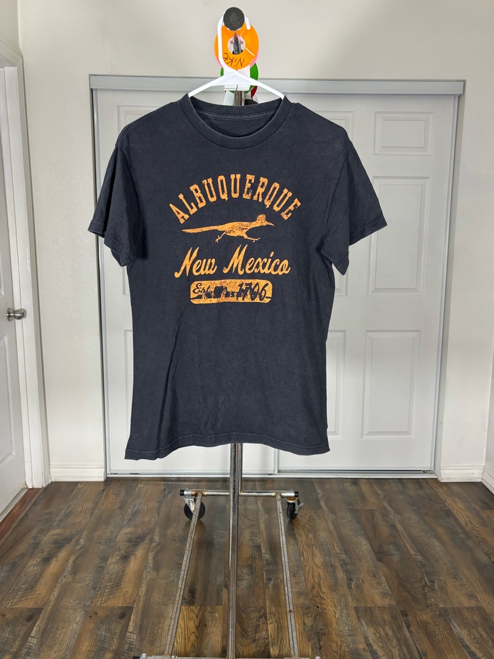 Albuquerque New Mexico Black Graphic Tee with Orange Print